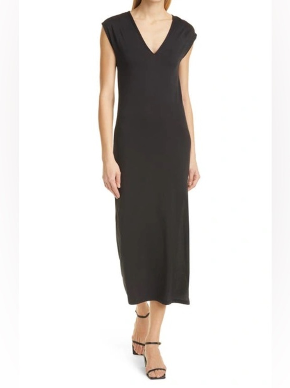 Frame Le Muscle Organic Pima Cotton T-shirt Dress Black Sz S/P